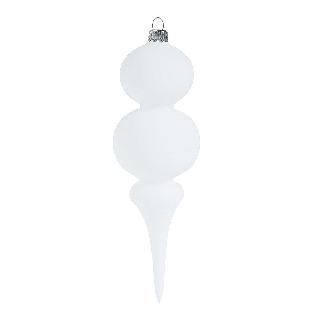 Ornement en verre Crystal - blanc mat
