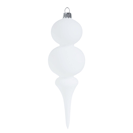 Ornement en verre Crystal - blanc mat