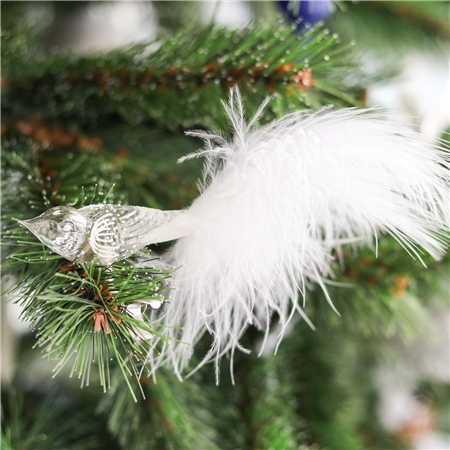Oiseau en verre transparent avec décoration florale