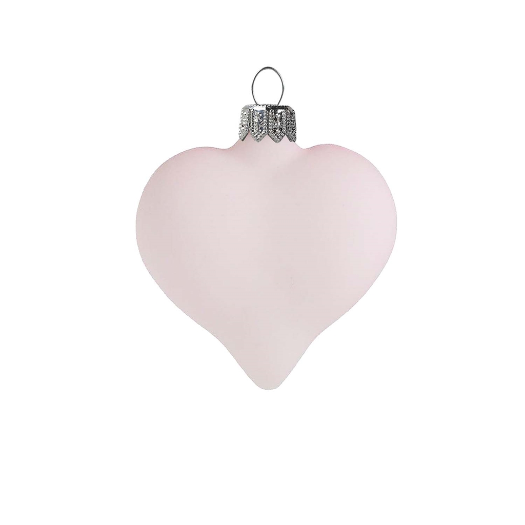 Coeur en verre rose pastel