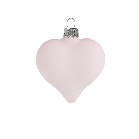 Coeur en verre rose pastel
