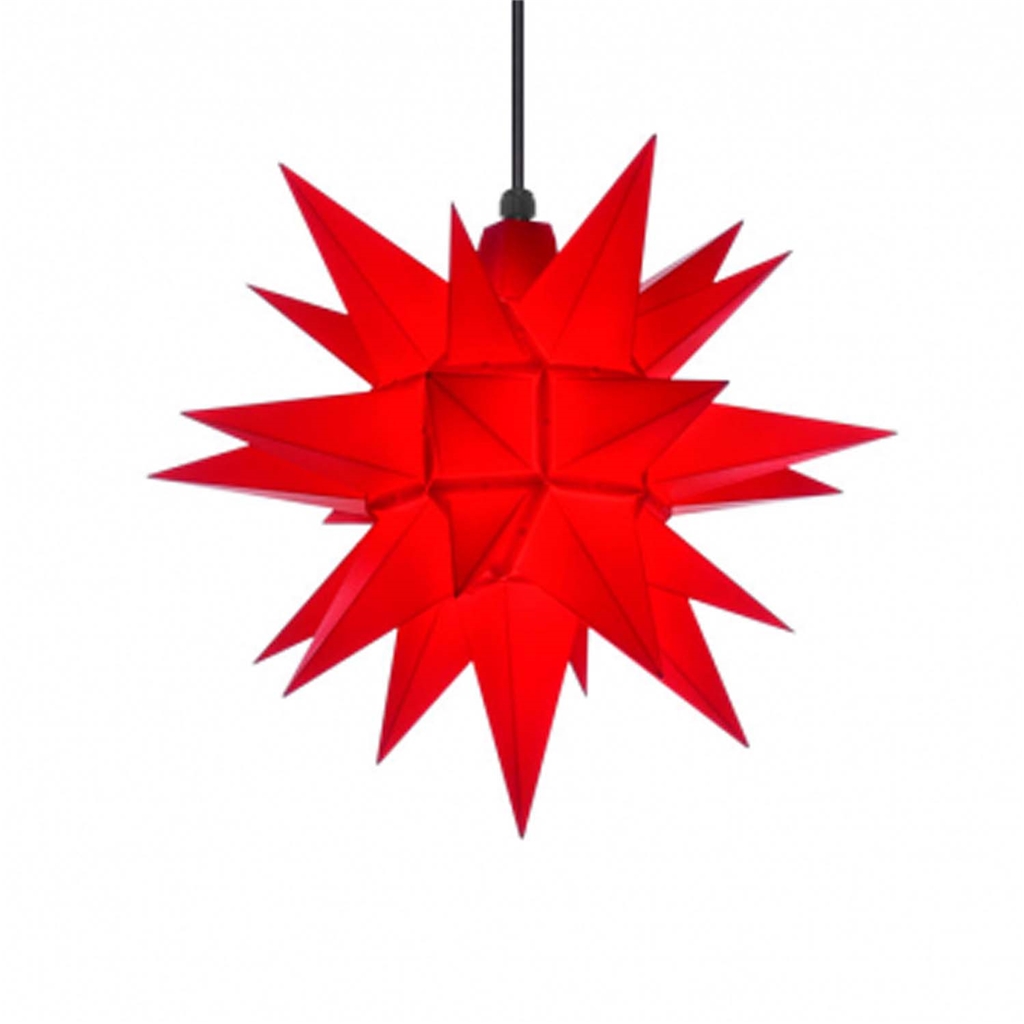 Herrnhuter® hvězda plastová – červená 40 cm (s osvětlením a 5m kabelem)