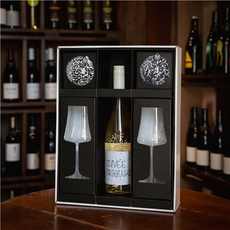 Set de luxe avec vin décanté et verre de la collection Frosty Tenderness