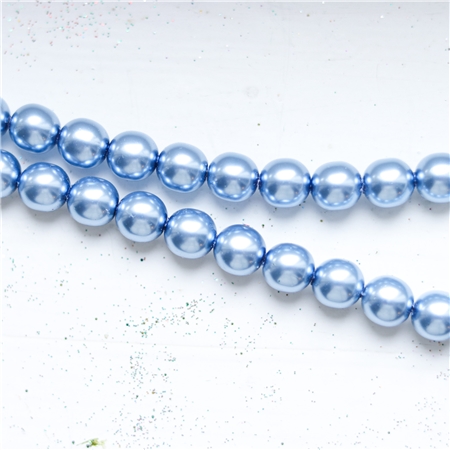 Chaîne de perles de verre bleues