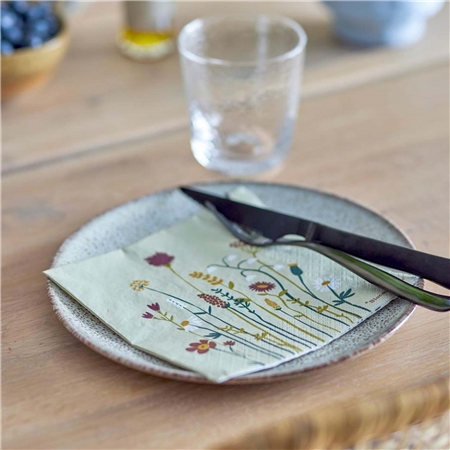 Serviettes en papier avec fleurs de prairie