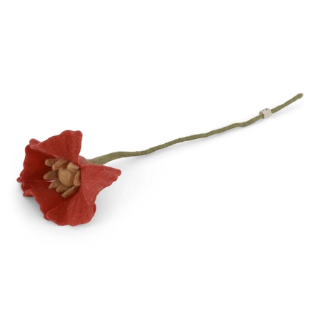 Fleur de feutre rouge coquelicot