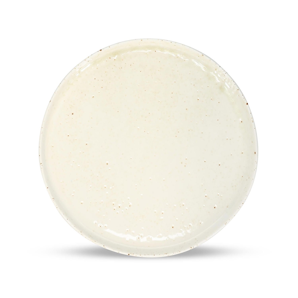 Assiette crème texturée avec glaçure fine 26cm