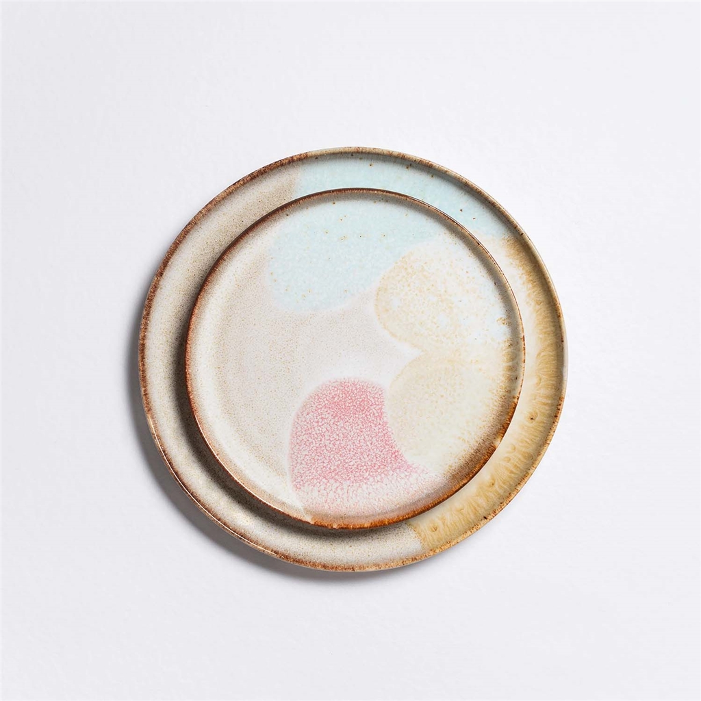 Assiette avec glaçure pastel colorée 22cm