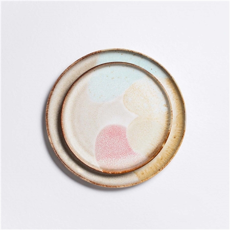 Assiette avec glaçure pastel colorée 22cm