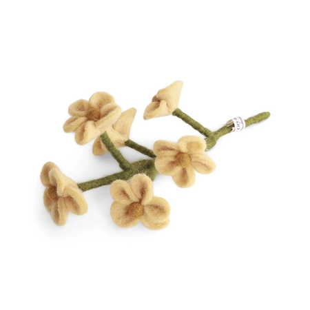 Fleur de feutre myosotis jaune clair