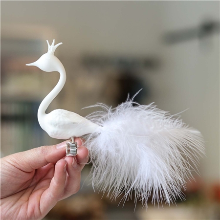  Verre cygne blanc mat avec couronne