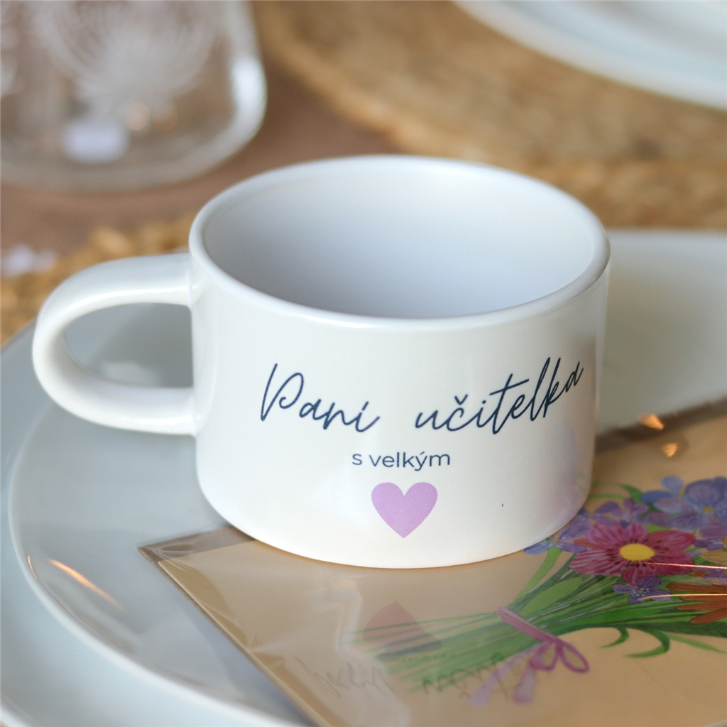 Mug blanc "Enseignant au grand cœur"