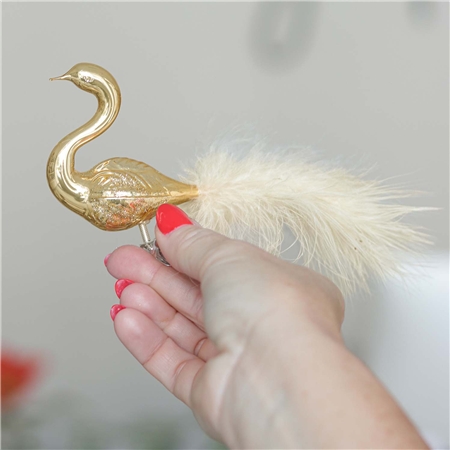 Cygne doré brillant avec des paillettes