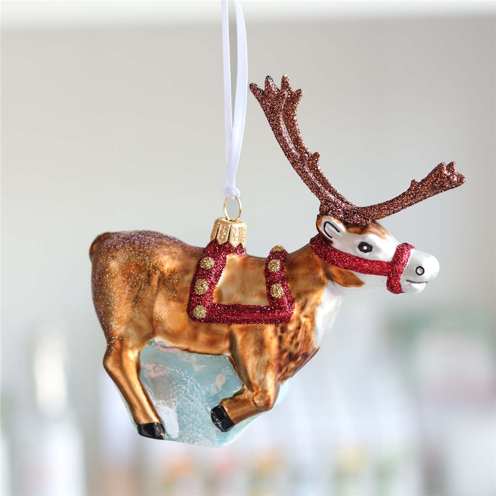 Renne de Noël en verre