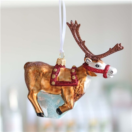Renne de Noël en verre