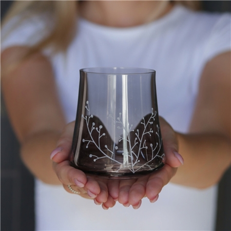 Ensemble de verres gris à décor givré