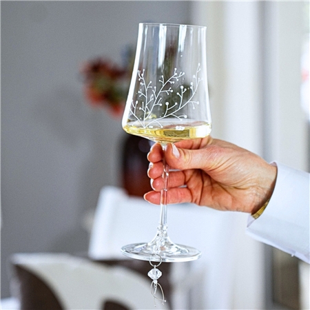 Ensemble de verres à vin au décor givré