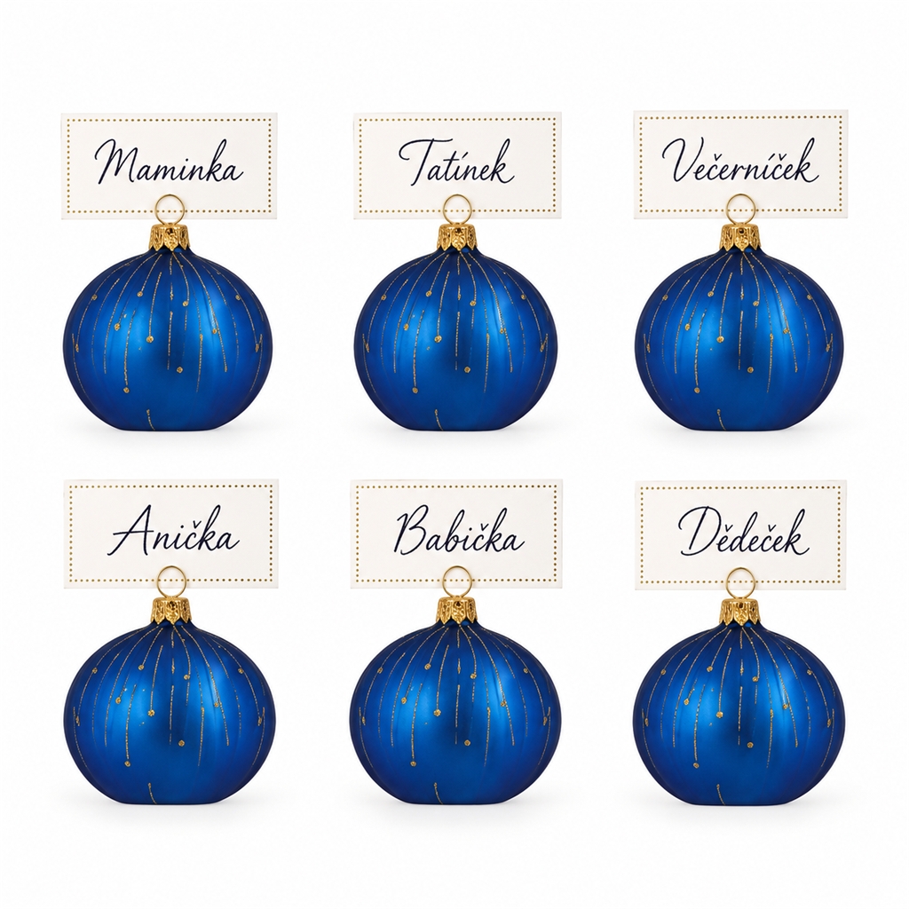 Set de porte-noms bleus pour la table