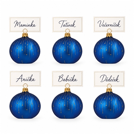 Set de porte-noms bleus pour la table