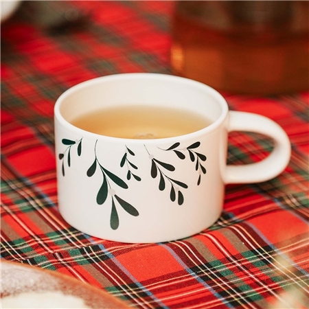 Mug blanc avec décoration gui