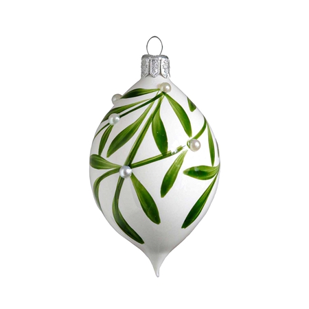 Olive blanche avec décor de gui