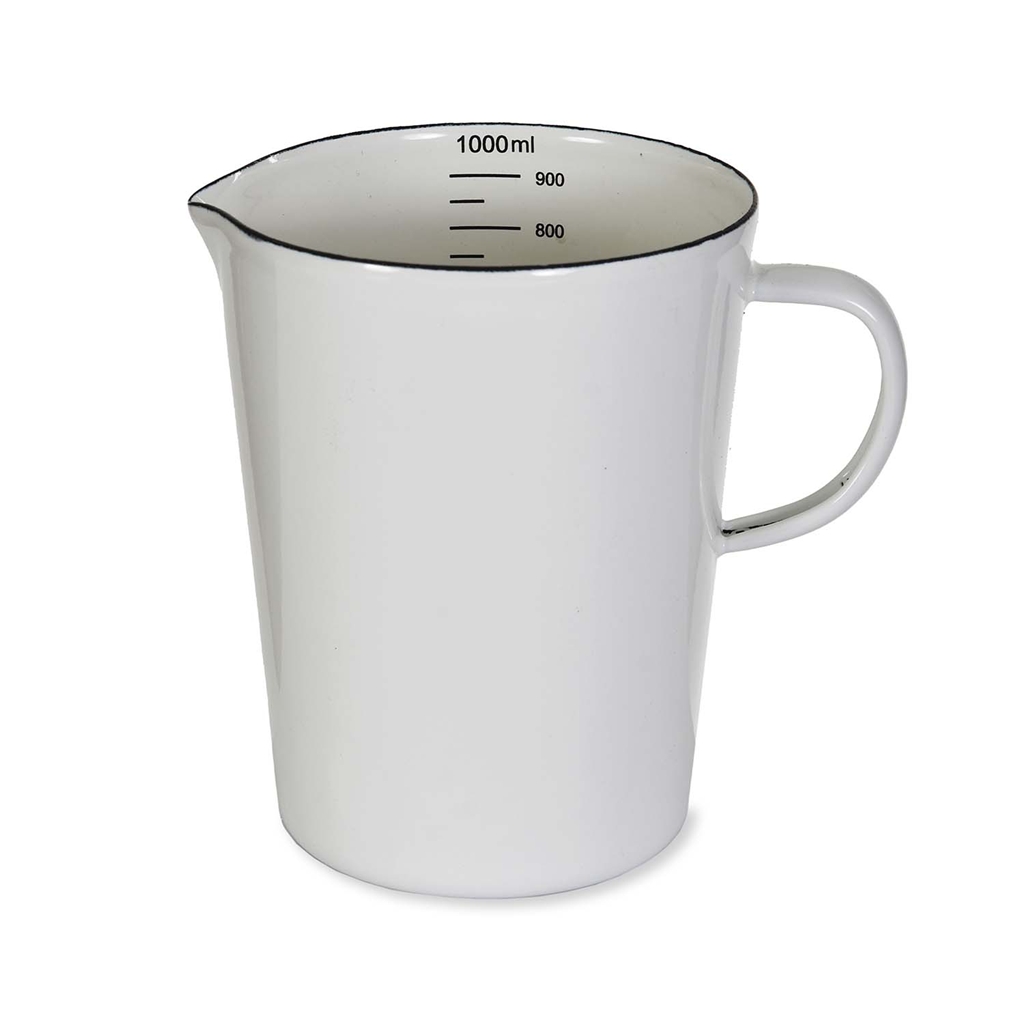 Tasse à mesurer émaillée blanche, 1 l